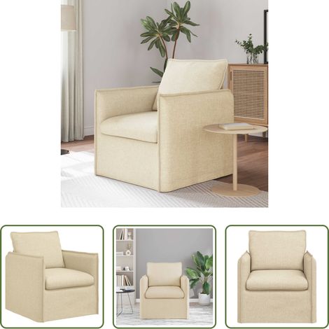 vidaXL Canapé Crème 75 x 82 x 85 cm tissu (1/5)
