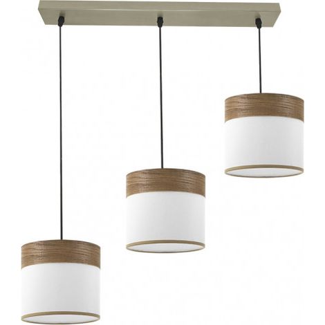 Regleta Cloe 3xe27 Cuero/blanca-madera Oscura Regx60x16 cm (1/3)