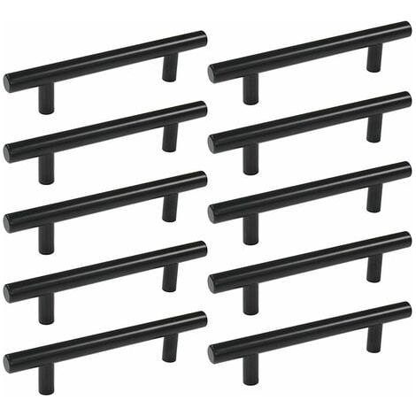10 pcs 160 mm T Bar Baton Cuisine Armoire Porte Poignées Placard Tiroir Chambre Meubles Tirer Noir-Fei Yu (1/5)