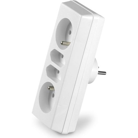 Répartiteur électrique quadruple voleur 2x2P+Z + 2xEuro