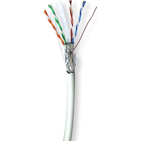 Cavo di rete solido CAT6, S/FTP, 305 m, LSZH, grigio