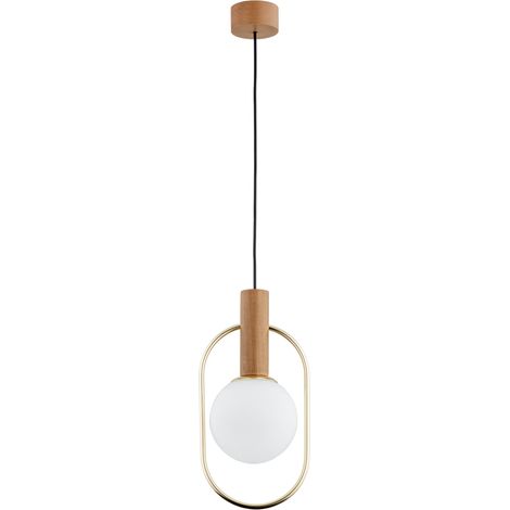 Suspension scandinave bois verre blanche E14 MODI Alfa (1/3)