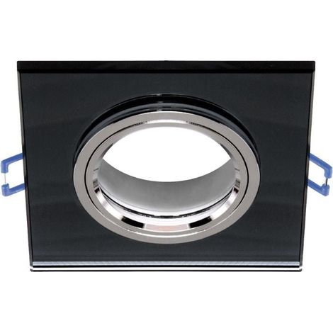 Support Spot Encastrable GU10/MR16 Carré Verre Effet Miroir - SILUMEN