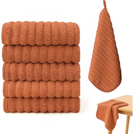 Torchons de cuisine - Torchons carrés - Lot de 6 - 30 x 30 cm - Torchons à suspendre - Serviettes de cuisine - Serviettes de salle de bain - Doux et absorbants - Non pelucheux - Petites serviettes à s (1/5)