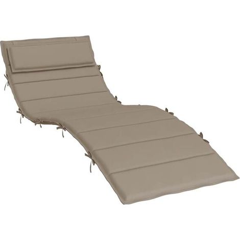 Coussin de fauteuil inclinable gris-brun, mesurant 180 x 60 x 4 cm, en tissu Oxford. (1/5)