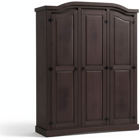 New Mexico Kleiderschrank 3-Trg. Breite 152 cm, Höhe 193 cm braun gebeitzt/Wachs.