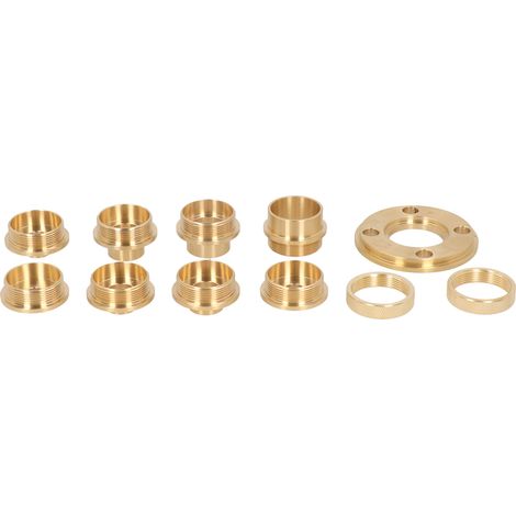 Kit de gabarits en laiton de 11 pièces avec adaptateur pour contre-écrou et accessoires pour fraises. (1/5)