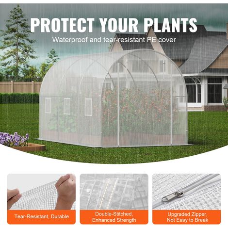 Serre Tunnel Jardin - 292x196x190 cm Tente Abri Plantes avec (1/5)