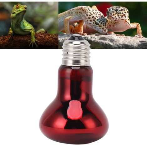 Lampe chauffante reptile E27 UVA, ampoule basking amphibien jour et nuit pour dragon barbu et lézard, chauffage à 220-240V rouge (1/5)
