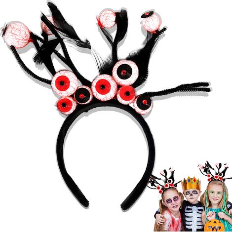 Serre-tête Halloween Oeil Effet 3D, Bandeau Cheveux Déguisement, Accessoire Fête Costume, Arceau pour Soirée Décorations (1/5)