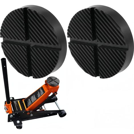 2 pièces universelles pour cric hydraulique, coussinet en caoutchouc, couleur noire (1/4)