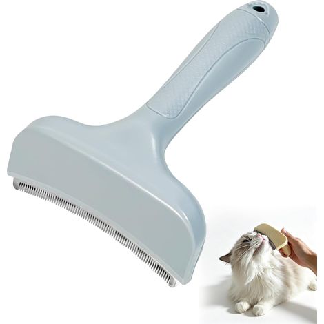 Cat Shedding Brush for Short Hair Pet Hair Removal (Blue) (1/5)
