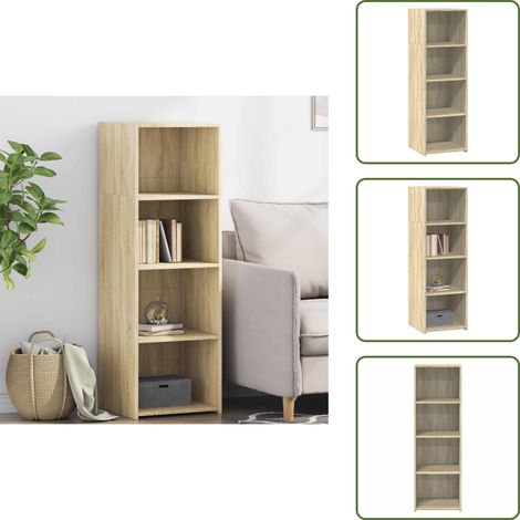 The Living Store Highboard Sonoma-Eiche 40x41x124 cm Holzwerkstoff - Sideboard - Hochschrank - Wohnzimmermöbel - Eiche Dekor - Holzwerkstoff (1/5)