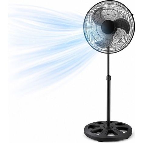 Ventilateur sur pied industriel - SANS MARQUE - 45 cm - 3 vitesses - Ventilation puissante - 4 kg (1/5)