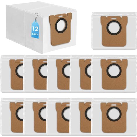Lot de 12 Sacs à poussière pour Dreame L10 L20 Xiaomi X10 X20, 2,5L, filtration efficace, station base (1/5)