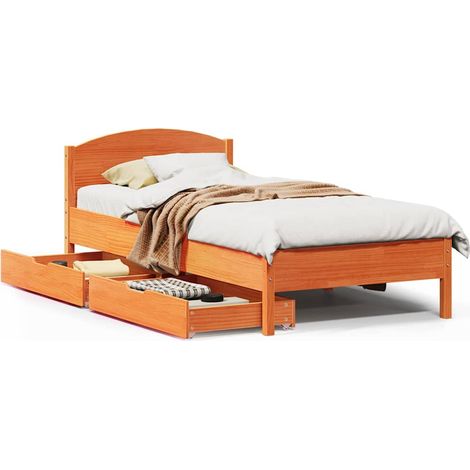 Maison Exclusive - Cama sin colchón madera maciza de pino marrón