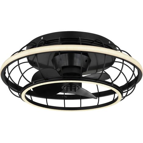 Ventilatore Soffitto con Luce Doppio LED Dimmerabile Nero Opale