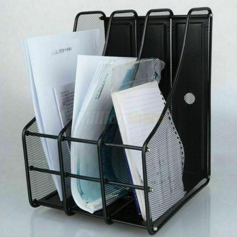 Trade Shop - Portadocumentos Metal Oficina 3 Compartimentos Escritorio Revistas -