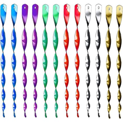 Lot de 12 répulsifs anti-oiseaux réfléchissants en spirale pour balcon et décoration de jardin, répulsif latéral contre les oiseaux (6 couleurs) H468