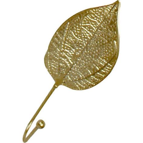 Crochets de rangement muraux en fer forgé en forme de feuille, pour usage domestique, pièce unique, style nordique. (1/5)