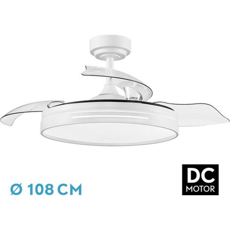 [GENERALÜBERHOLT] Ventilator dc 72w micenas white 3 Flügel transp. 108d 6 Geschwindigkeit 7200lm 3 Farben w/remote, reg.intensity, memory und timer.25