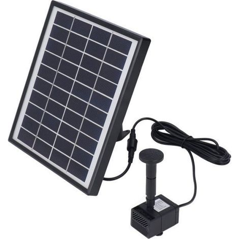 Fontaine solaire 10 V 6 W avec buse remplaçable et anti-obstruction. Convient aux bassins, piscines et jardins. Femeo (1/5)