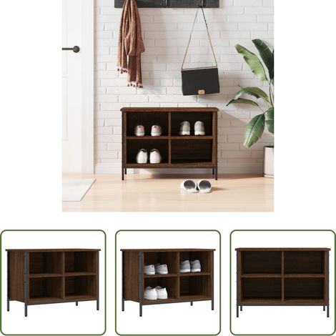 vidaXL Bois d'ingénierie - Armoire à chaussures chêne marron 69x35x50 cm bois d'ingénierie (1/5)