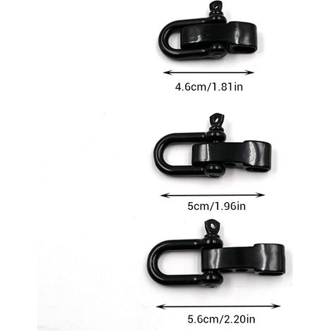 10 Stück U-förmige Bügelschnallen aus Legierung mit 4 Löchern für verstellbare Schnallen an Überlebensarmbändern (1/5)