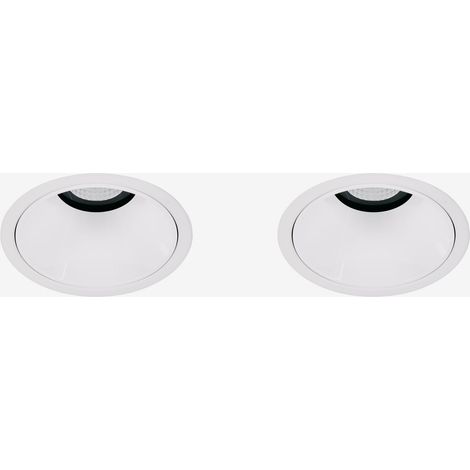 Pack de 2 downlights LED empotrables con marcos redondos Ø8 cm en aluminio Orelva SKLUM (1/5)