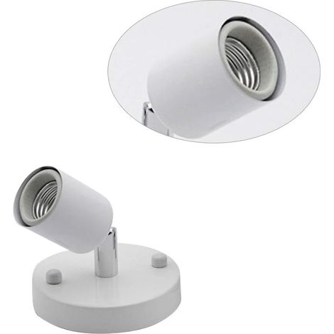 Spot Orientable Applique Plafonnier Tête Réglable Applique Murale (Ampoule Non Incluse) (Blanc) [Classe énergétique A+] (1/4)