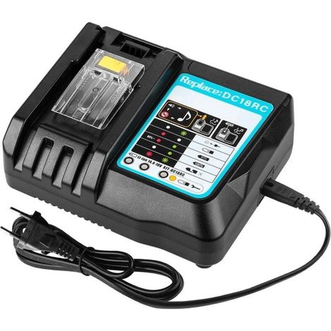 DC18RC 18V 2A Chargeur pour Makita 14,4V18V Batterie BL1850 BL1860 BL1840 BL1430 BL1415 DC18RD DC18SF(Batterie Non Incluse) (1/4)