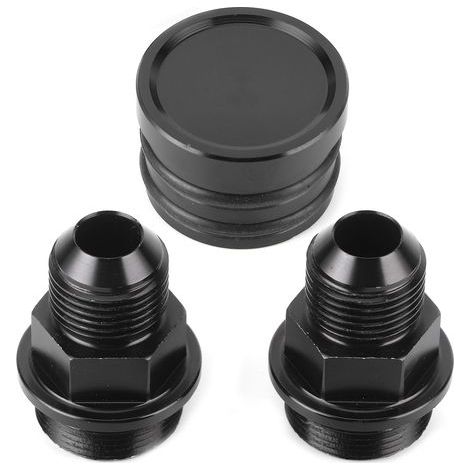M28-Entlüftungsstopfen hinten auf 10AN-Adapter für Honda B16 B18C – Schwarzes Anschlussstück (1/5)