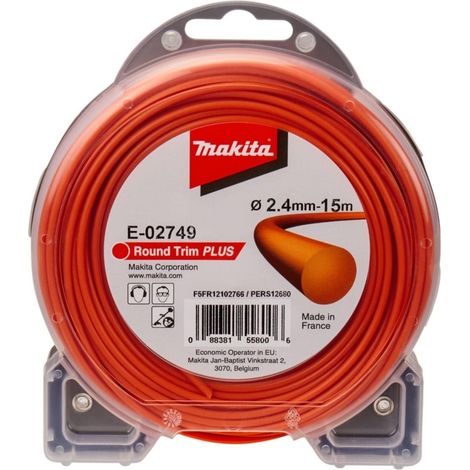 Makita E-02749 Hilo de corte de nylon naranja 2,4 mm 15 m