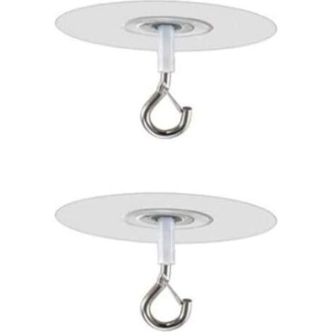 No-drill adhesive ceiling hooks for plants, adhesive eyelet hooks for hanging bird feeders, indoor and outdoor decorative hooks (2) (1/5)