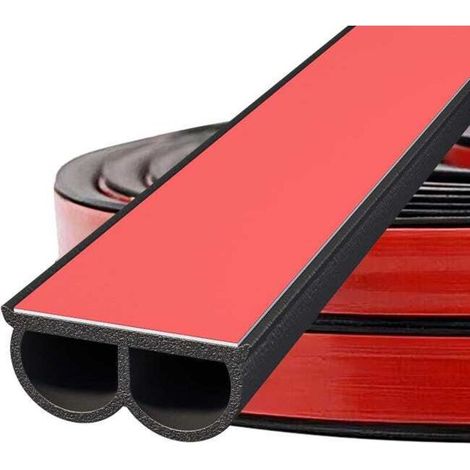 Joint d'étanchéité en caoutchouc pour portière de voiture (10 m, noir), 10 m, joint en caoutchouc en forme de B, bande d'insonorisation pour la protection des portières de voiture (1/5)