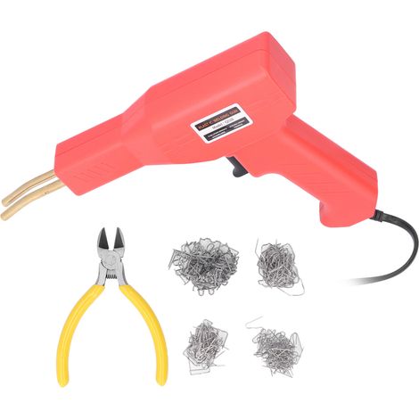 Kit de soudage pour pare-chocs de voiture 50 W, machine à souder le plastique avec pince et agrafes rouges, pour voitures et motos, prise ronde 3 broches 220 V (Royaume-Uni). (1/5)