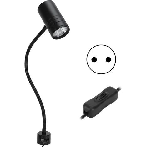 Lampe LED flexible 12W avec base magnétique pour atelier, éclairage de machine à coudre et établi, col de cygne et tension 110-220V (1/5)