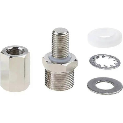 Adaptateur de montage d'antenne CB à goujon 3/8 x 24 vers SO-239 pour trou de 1/2 pouce, en laiton chromé épais, pour antenne radio CB amateur (1/4)