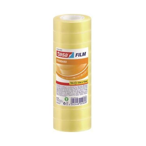 Tour 10 rouleaux de ruban adhésif standard 15mm.x33m. transparent tesa. (1/3)