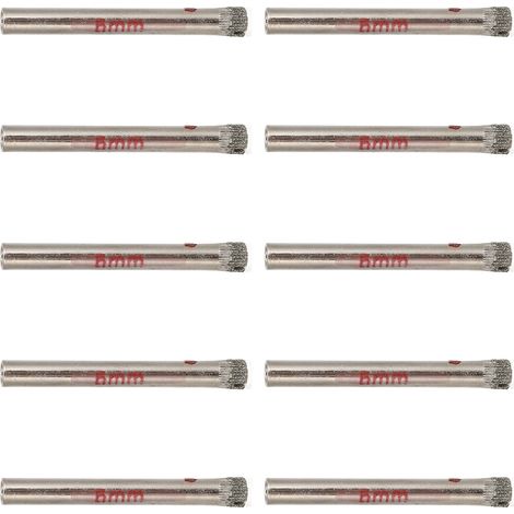 10 Fraises à Trous 6mm en Acier Rapide, Tige Ronde pour Bois, Verre, Marbre et Métal (1/5)