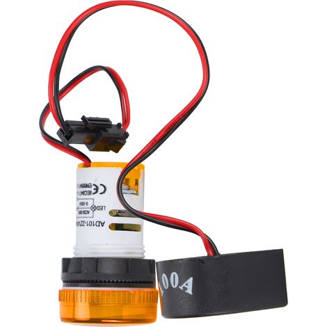 Indicateur de Signal Lumineux Universel 2 Affichages 60‑500V AC AD101‑22VAM Jaune (1/5)