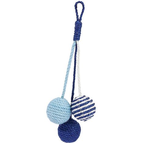 Balles amusantes pour chats, jouet interactif portable en sisal pour attraper et poursuivre, outil d'entraînement pour animaux de compagnie-Blue (1/5)