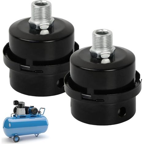 2 Pièces Silencieux de Filtre à Air Compresseur, 3/8"16mm Métal Noir Filtre à Compresseur d'Air, Compresseur D'air Silencieux pour Pièces d'Entrée du Compresseur d'Air (1/5)