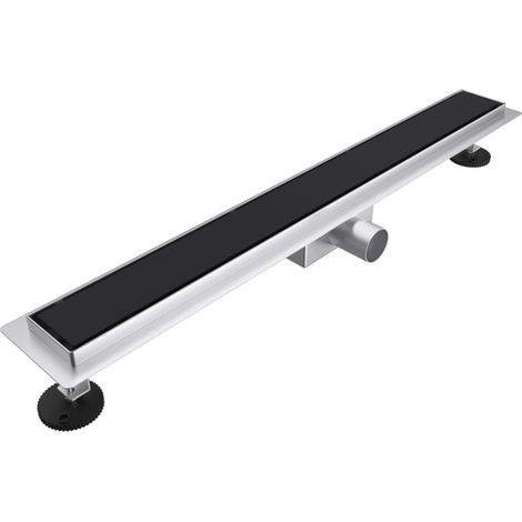 FugaFlow Eccelente Caniveau de douche à clapet - 180cm - grille fermée - bride de sol - noir mat