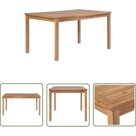 Table de jardin Table d'appoint, Table de Balcon, 150x90x77 cm Bois solide de teck OIB8139E (1/5)