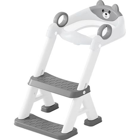 Riduttore per WC per bambini, sedile WC per maschietti e femminucce, rialzo 2 in 1 per maschietti e femminucce, cuscino antiscivolo e resistente agli schizzi, sgabello per scale (1/5)