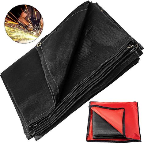 Couverture anti-feu pour soudeur 3 m x 3 m en fibre de verre 10'' x 10'' robuste (1/5)
