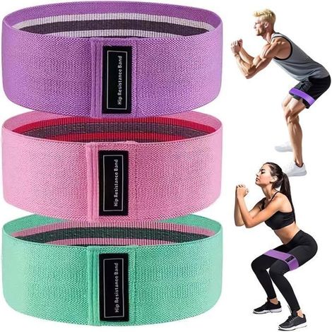 Bande Elastique Musculation Bracelets de résistance pour Squats soulèvement de fessiers et entraînement de Yoga MASQUE (1/5)