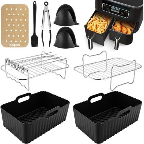 PCS Air Fryer Accessories for Ninja Dual AF400EU & AF300EU & Tower T17088, Compatible with Ninja Airfryer Oven and Microwave