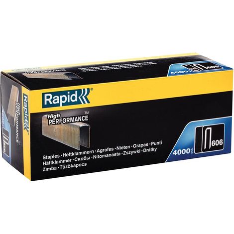 Rapid Galvanized Flat Wire Staples for Thick Wooden Panels, Crown Widths 18mm, Pack of 4000 in Carton